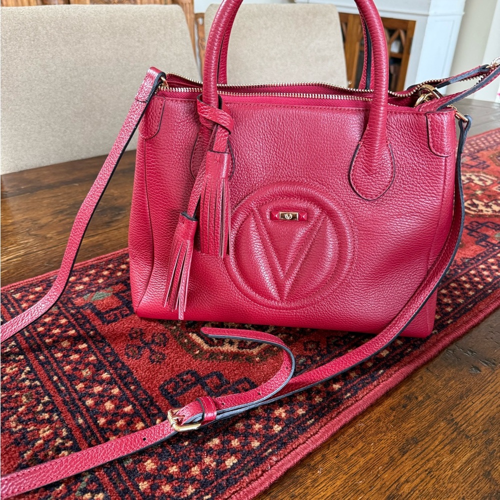 Elegant Red Leather Handbag